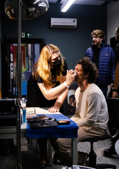 Behind the scenes makeup photo